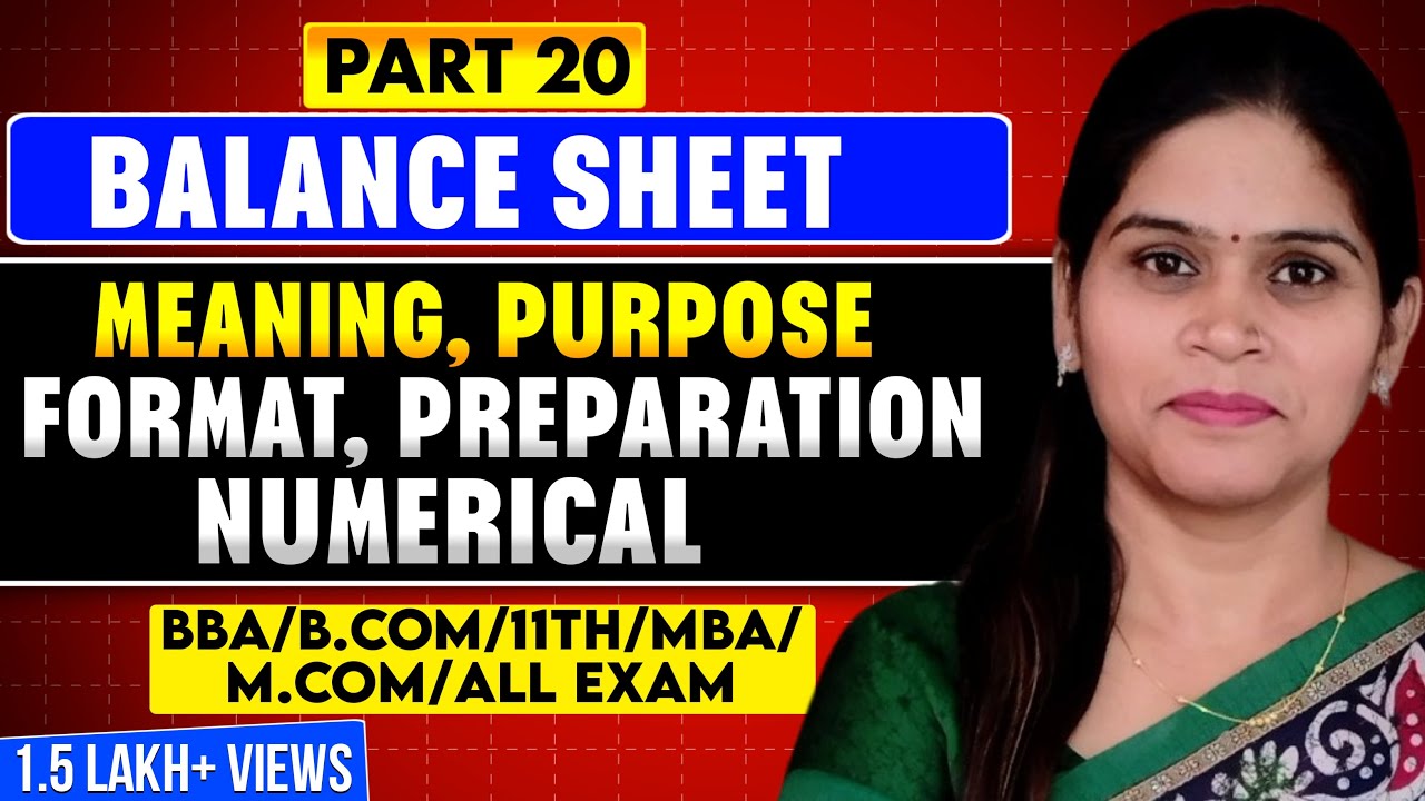 Balance Sheet | Final Account | Class 11 | BBA | MBA | Trading Account | Profit & Loss Account