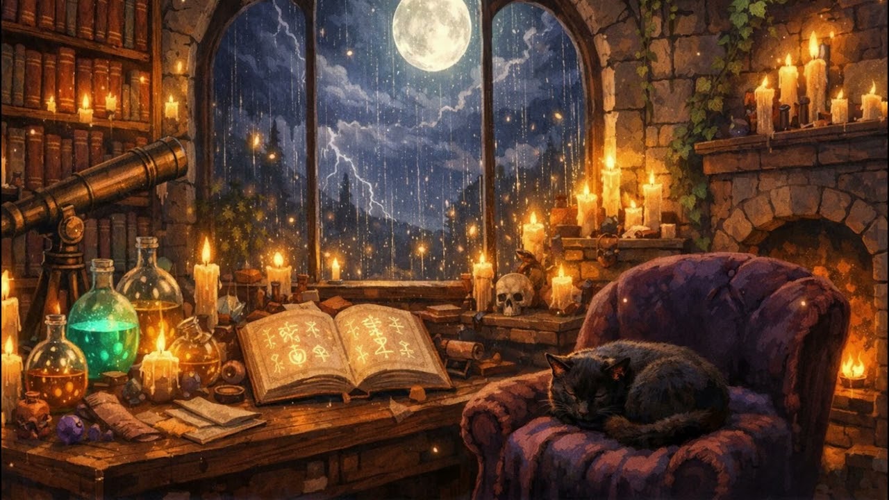 The Young Wizard's Tower Lofi | Cat Nap & Potions | Relaxing Beats Live 24/7 [No Ads]