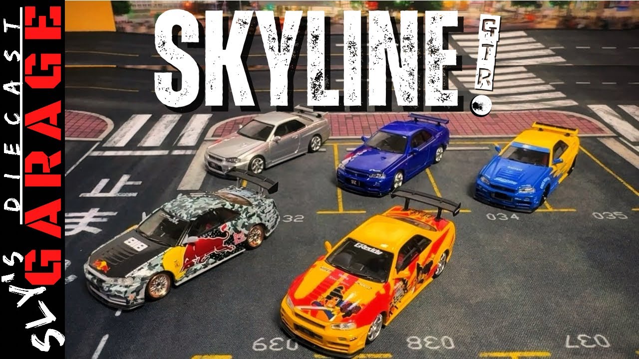 5 Highly Detailed Nissan Skyline GTR Diecast Cars (Fast & Speed,Cool Art 1/64 Scale)