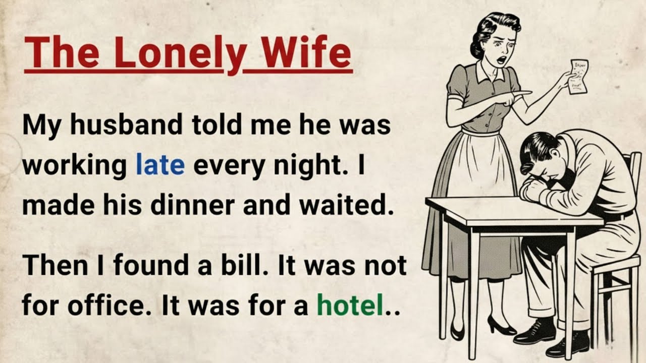 Learn English through Stories Level 3 ⭐ The Lonely Wife – Emotional English Story for Listening