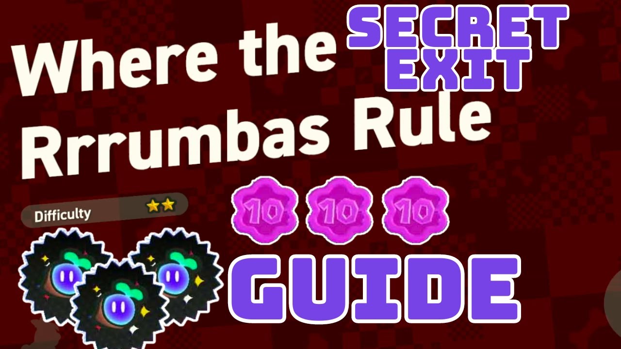 Where the Rrrumbas Rule All coins and seeds guide secret exit Mario Wonder