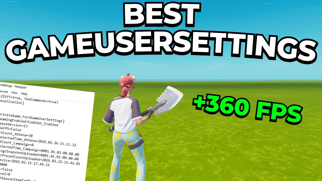 The *BEST* GameUserSettings For Fortnite Chapter 7! (FPS BOOST + 0 DELAY)