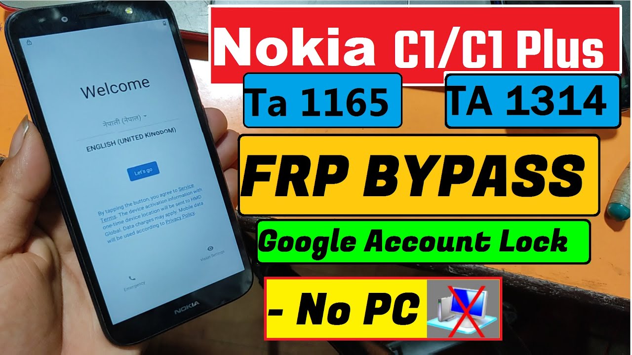 Nokia C1 Plus [TA 1314] FRP BYPASS || Nokia ta-1314 Google Account Lock 2021 -Nokia C1 [TA-1165] FRP