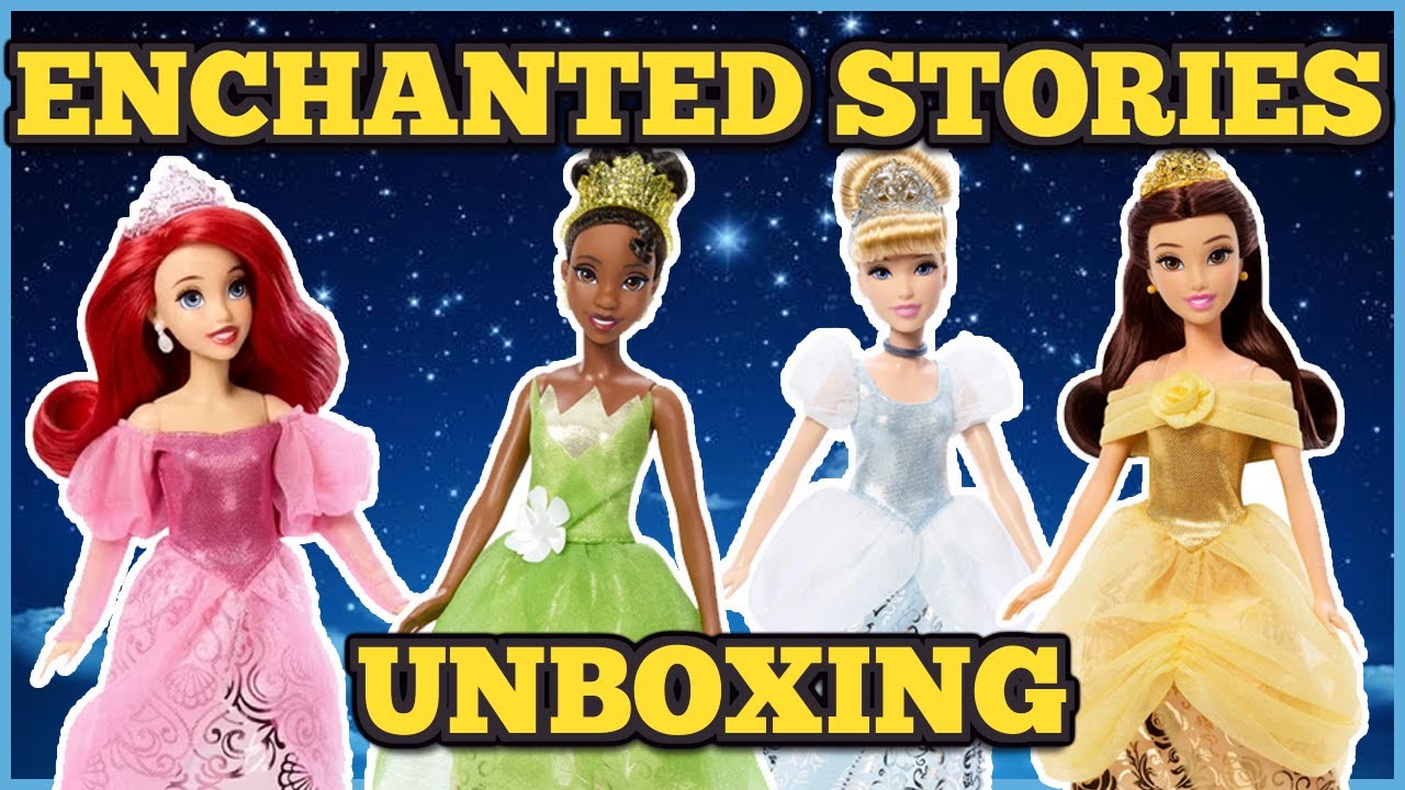 Unboxing the Disney Princess Enchanted Stories Dolls | Ariel | Tiana | Cinderella | Belle 