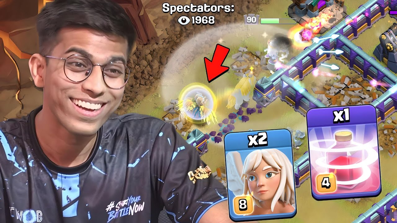 everyone shocked by my new TRICK in Live Tournament (Clash of Clans)