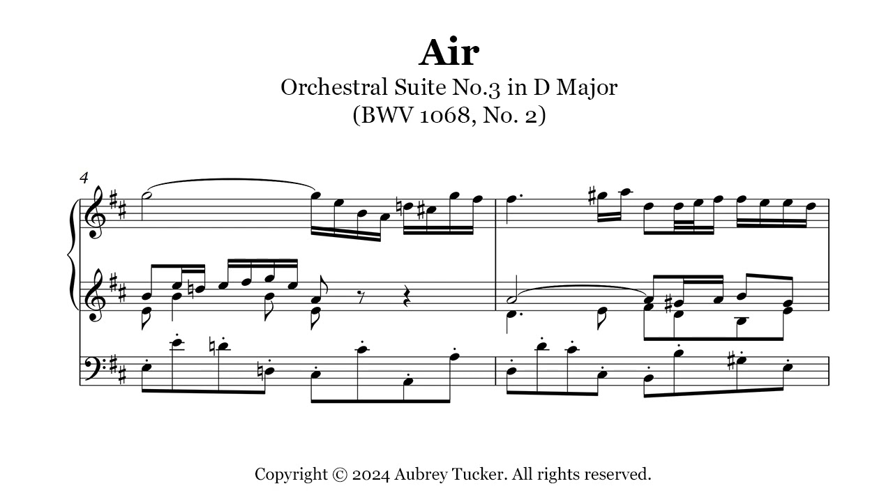 Organ: Air (on a G String) from Orchestral Suite No. 3 In D Major (BWV 1068, No. 2) - J.S. Bach