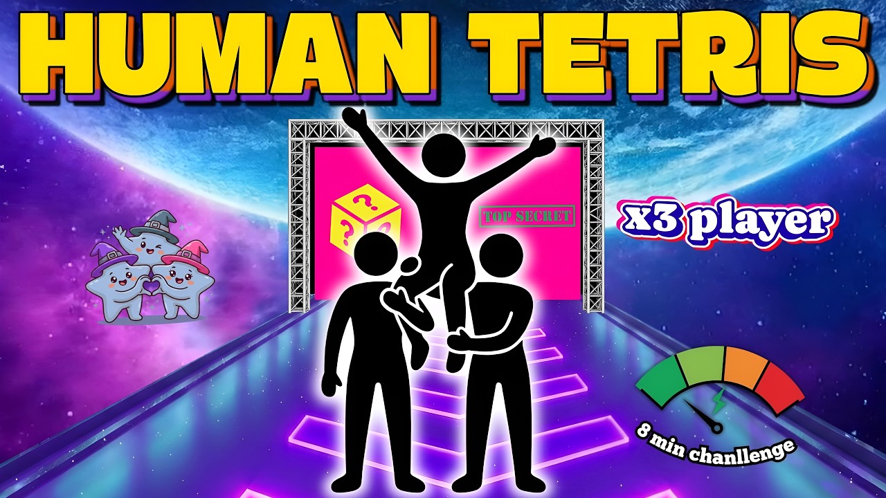 8 MIN Human Tetris 3 Player Co-op 💥 | Next Level Challenge | Interactive Warm Up