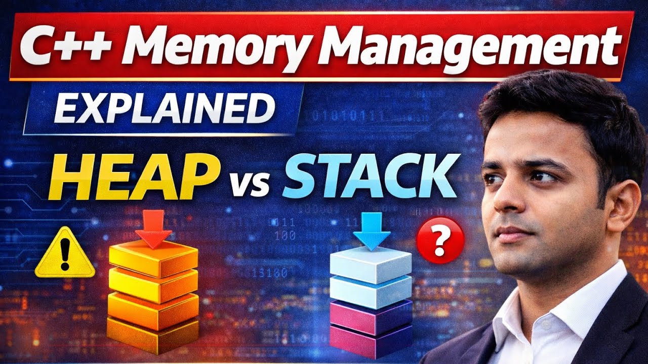 C++ Memory Management Explained | Heap vs Stack | Interview & Concepts