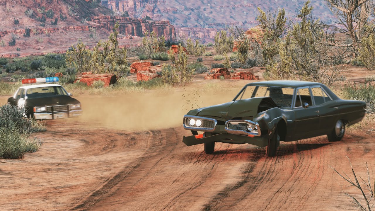 Полицейская погоня 70-х в BeamNG.Drive! | Dodge Coronet VS Полиция на Chevrolet и Oldsmobile |