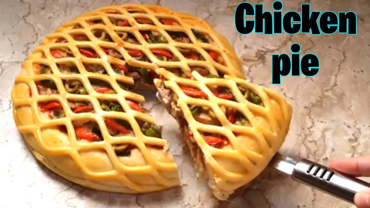CHICKEN PIE RECIPE |CHICKEN PIZZA PIE | asaan pizza pie | HER CHEEZ TV | HOW TO MAKE PIZZA PIE | PIE