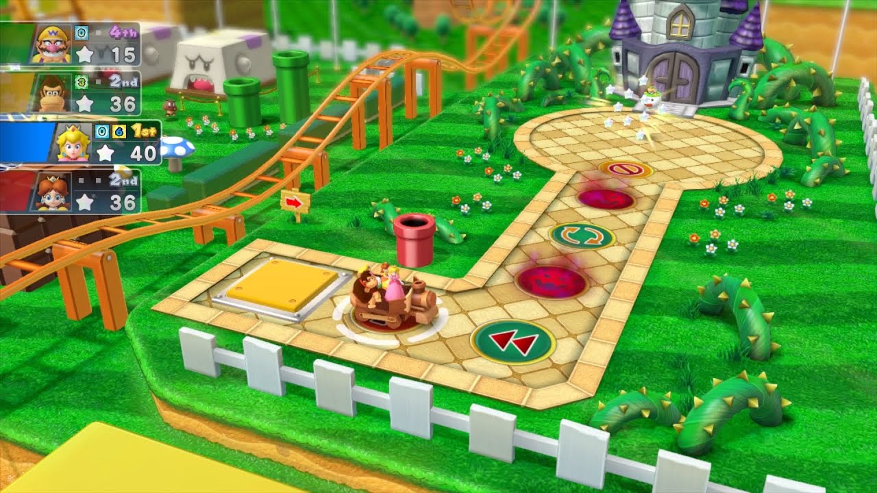 Mario Party 10 Mario Party #909 Peach vs Daisy vs Wario vs DK Mushroom Park Master Difficulty