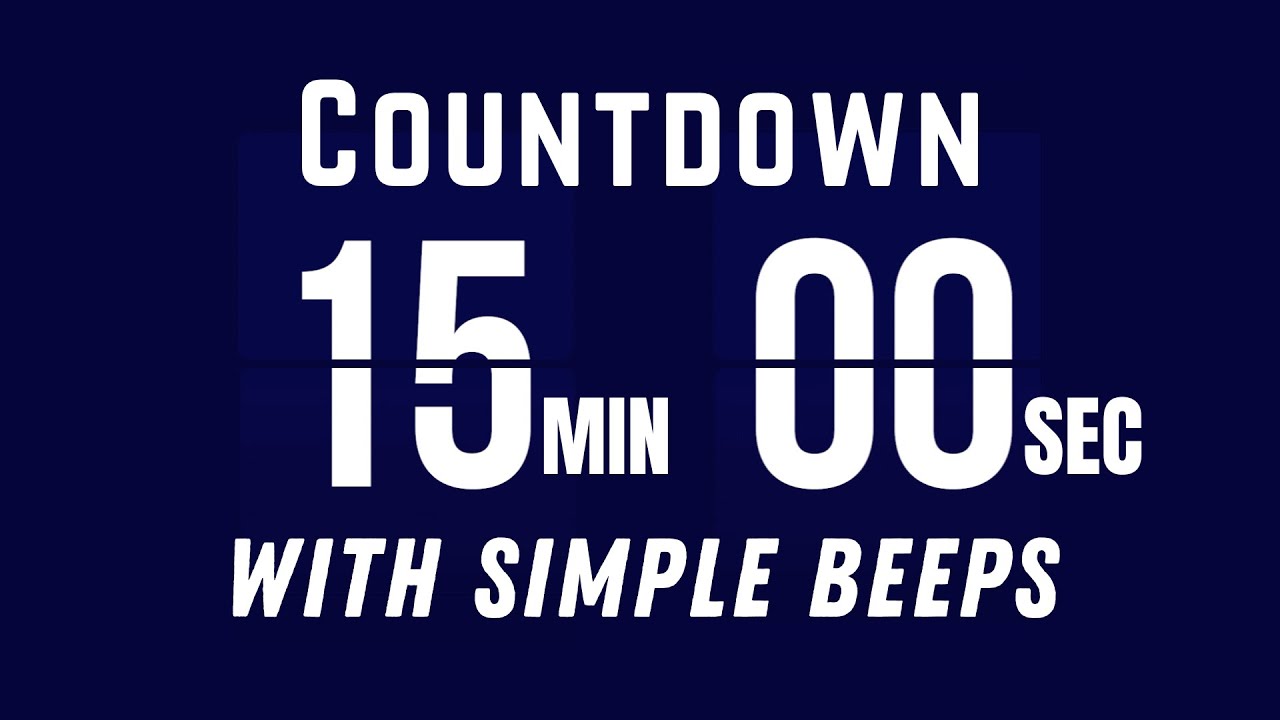 15‑Minute Flip Timer Countdown with Beeps & Flip Sound | Start & End Alert