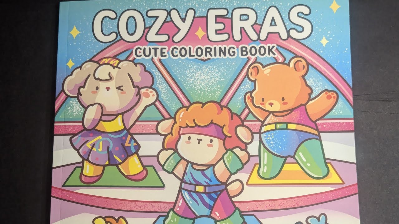 Flip Through of Cozy Eras Cute Coloring Book by Jade Summer.