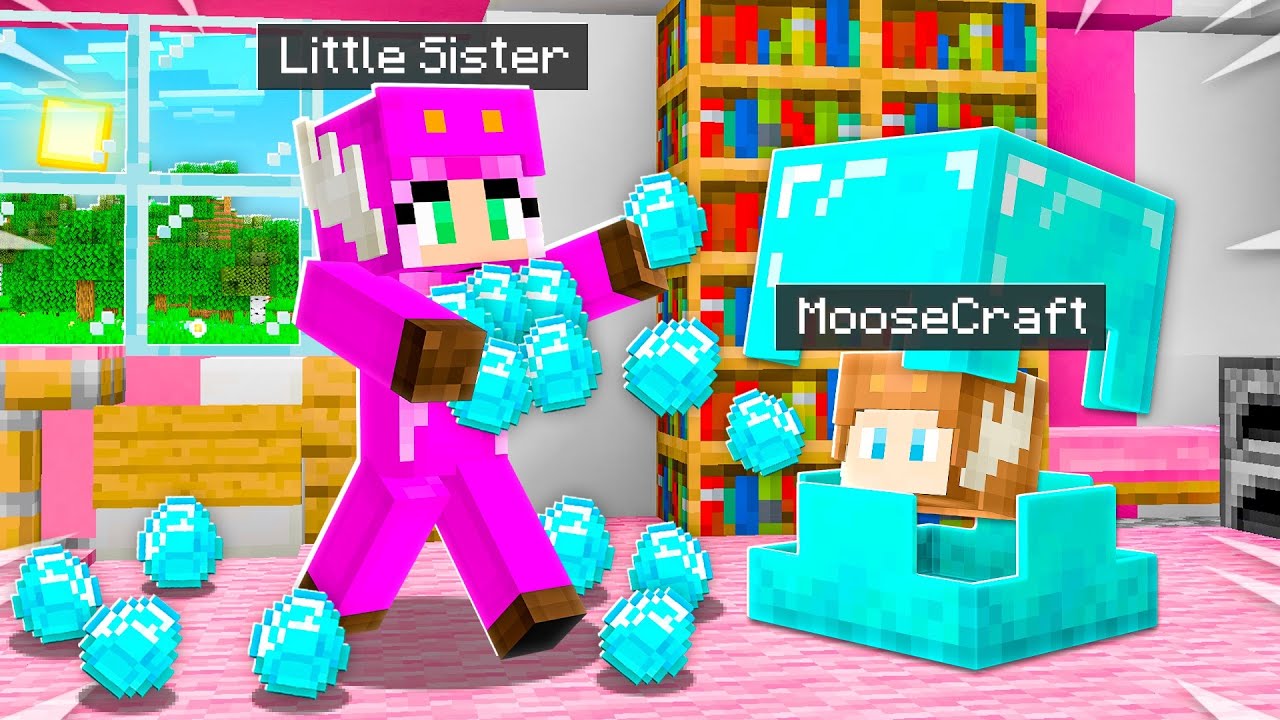 10 Ways To STEAL LITTLE SISTER's DIAMONDS in Minecraft!