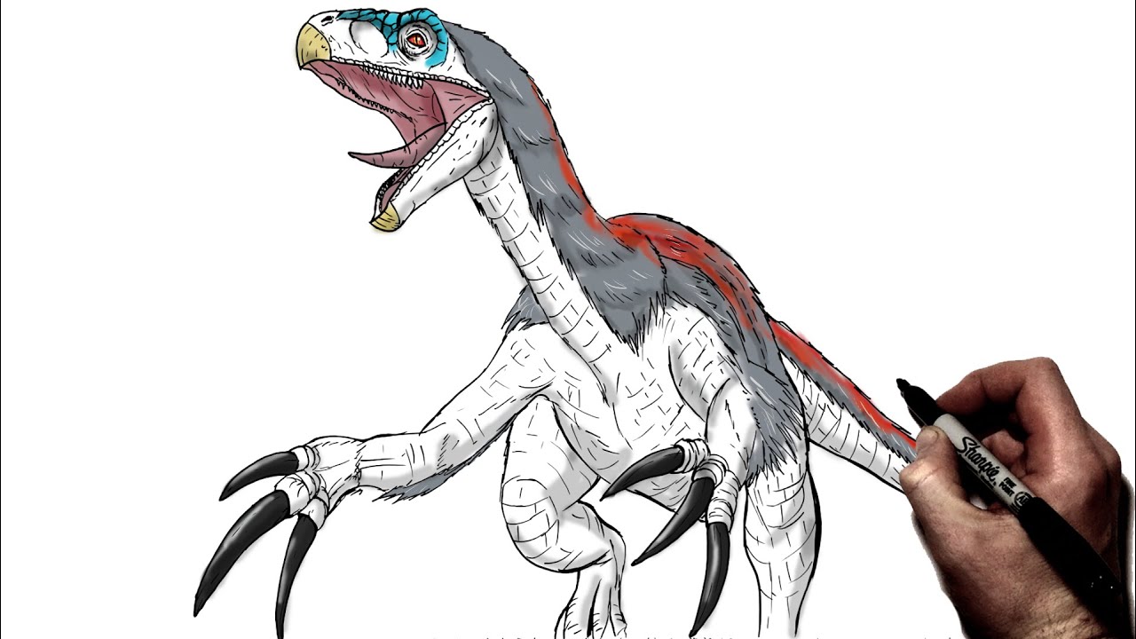 Как нарисовать теризинозавра | Шаг за шагом | Мир Юрского периода: Доминион