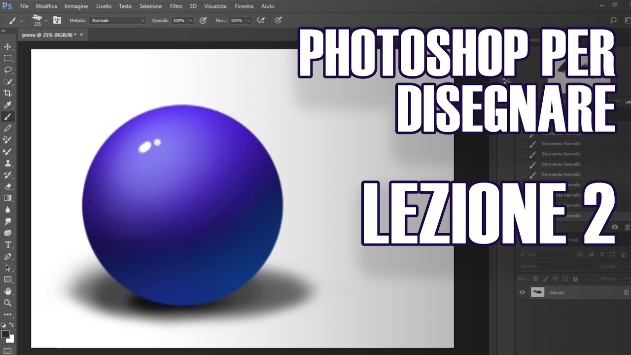 PHOTOSHOP PER DISEGNARE - CORSO BASE ITA - LEZIONE 2: ombreggiare una sfera