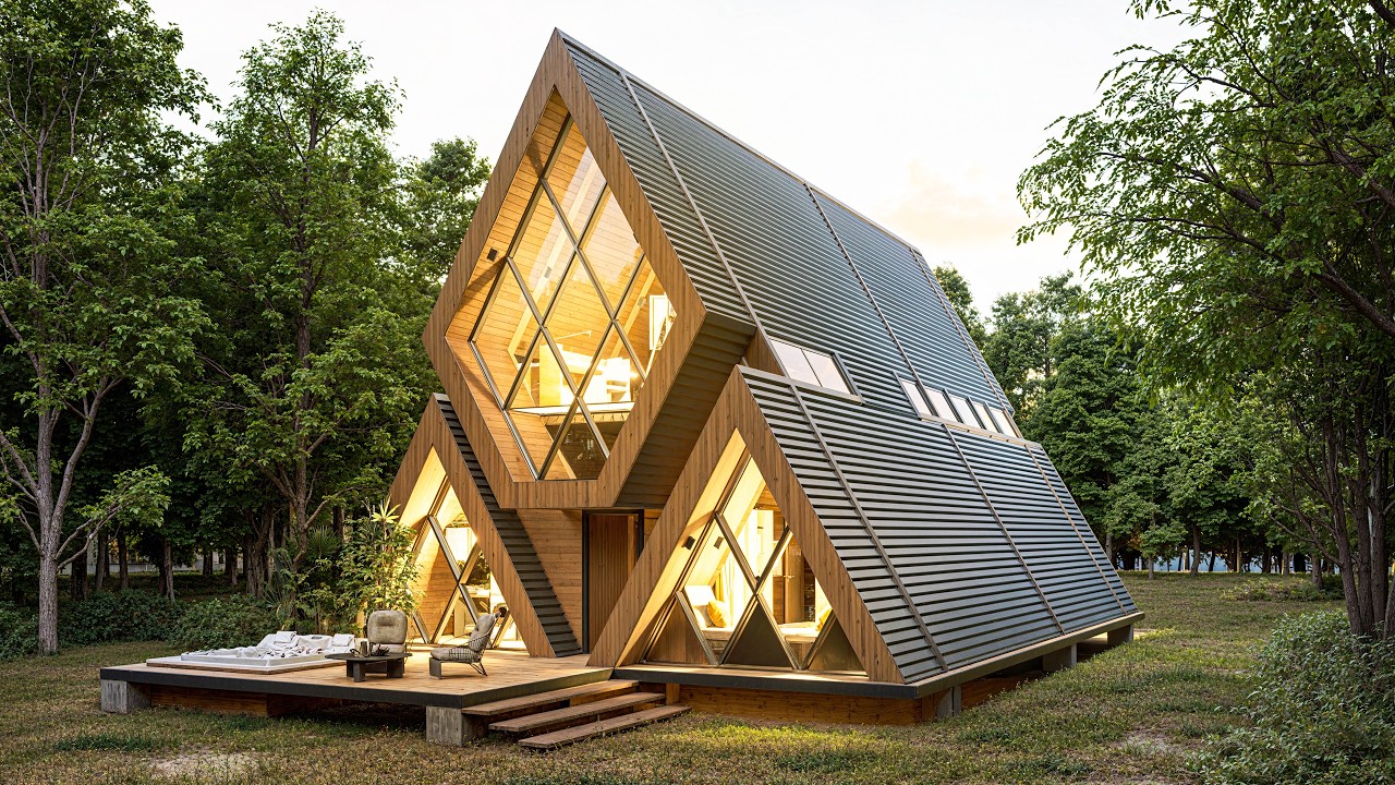 The Diamond A Frame | Discover Cozy A Frame 3 Bedrooms House