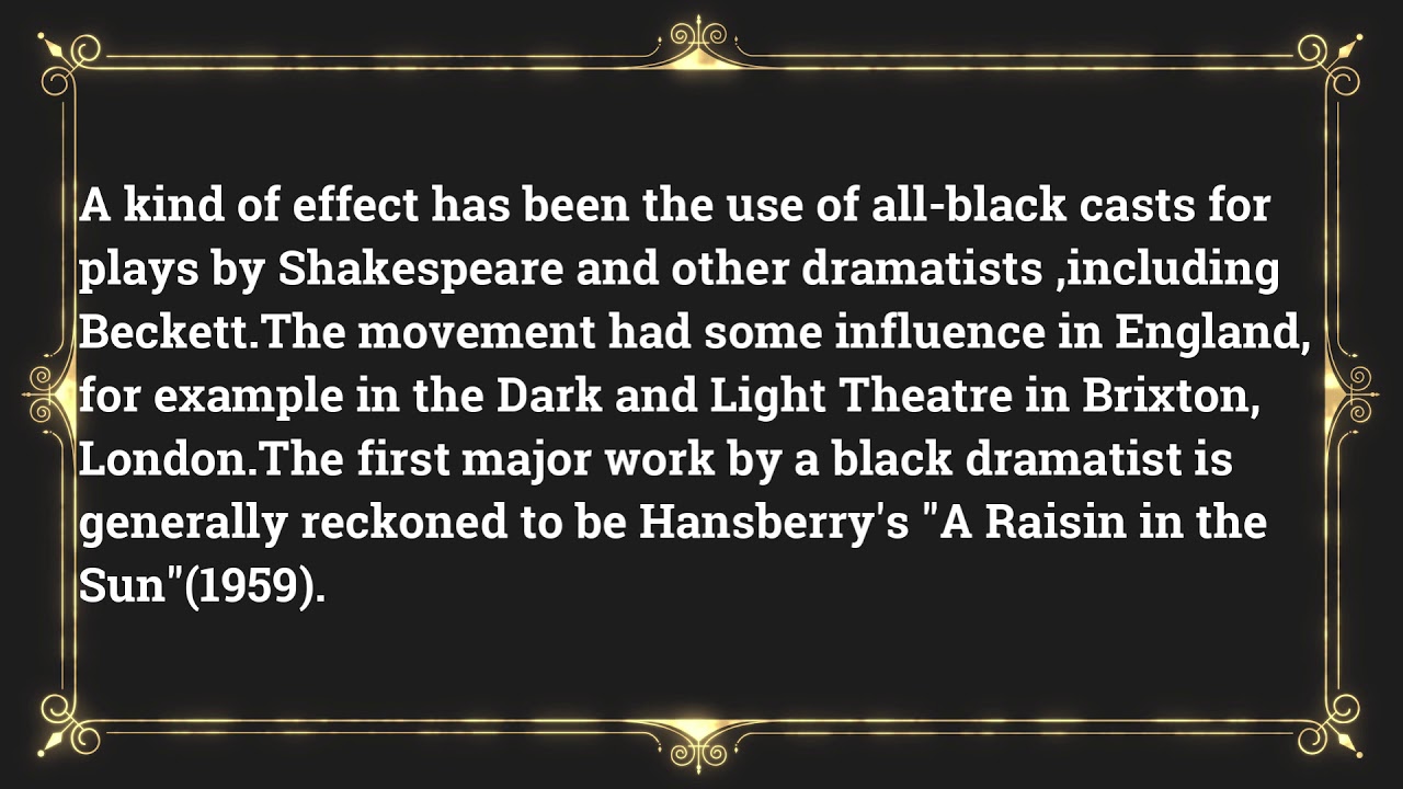 What is Black Theatre?