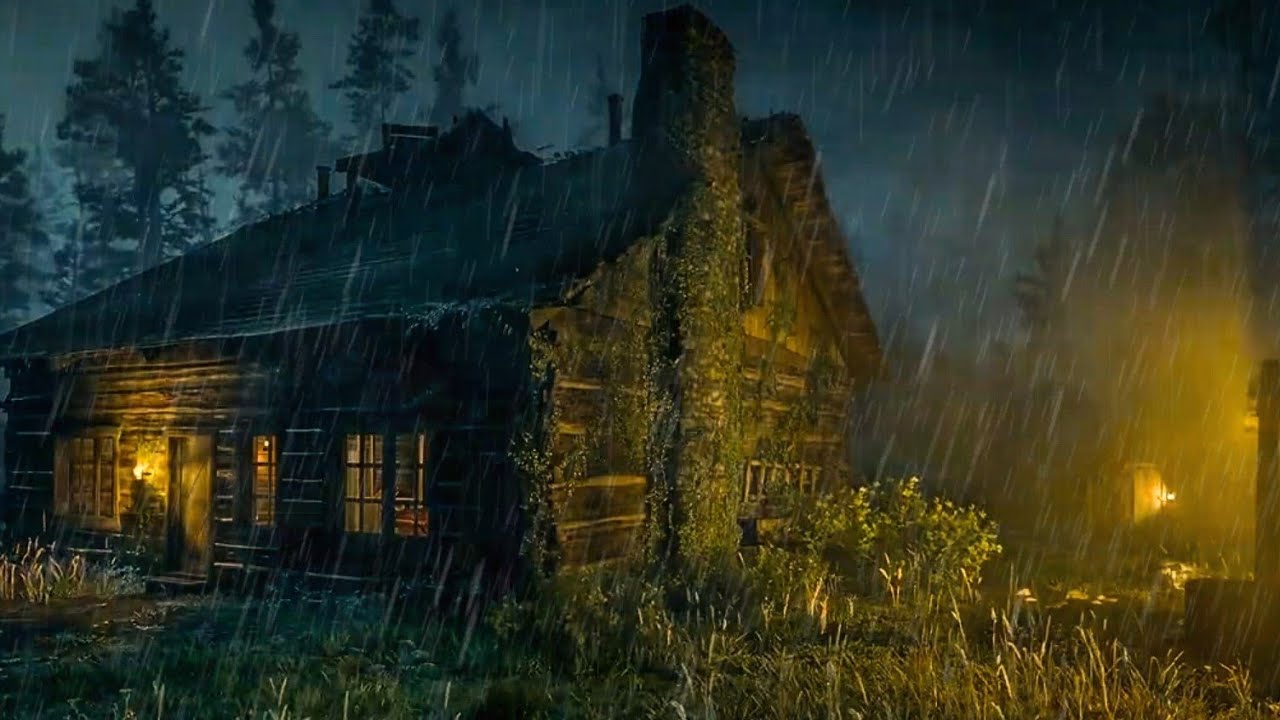 10H Thunderstorm Ambience for Deep Sleep 🌧️ Rain on Wooden Cabin Roof Sounds