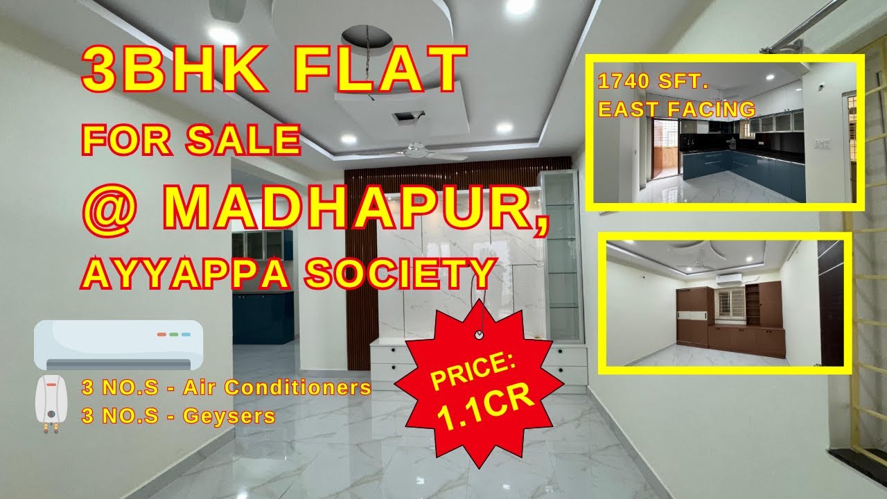 3BHK EAST FACING FULLY FURNISHED FLAT FOR SALE @MADHAPUR