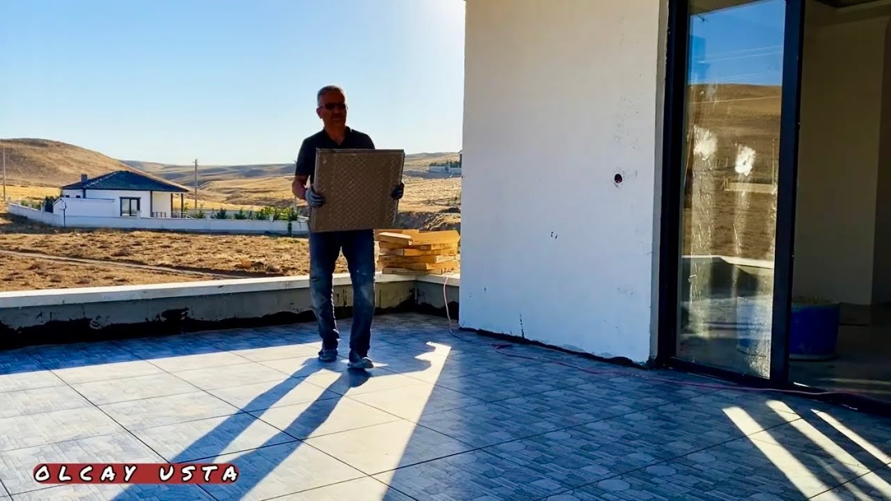 Керамическое покрытие веранды дома виноградника