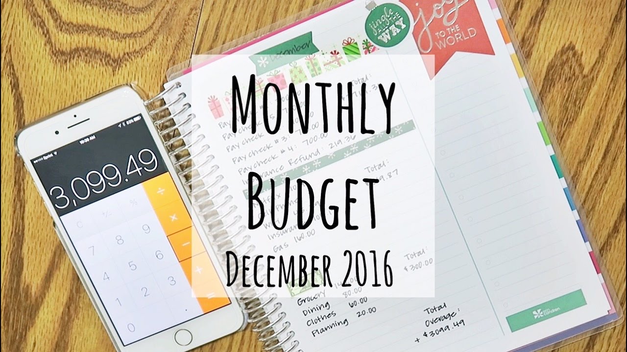 Monthly Budget | December 2016