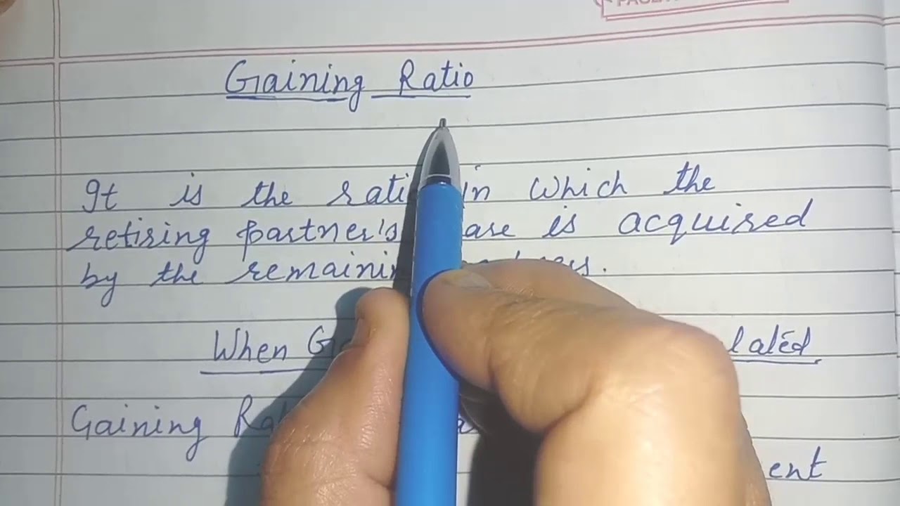 Calculation of Gaining Ratio, Class 12, Accountancy