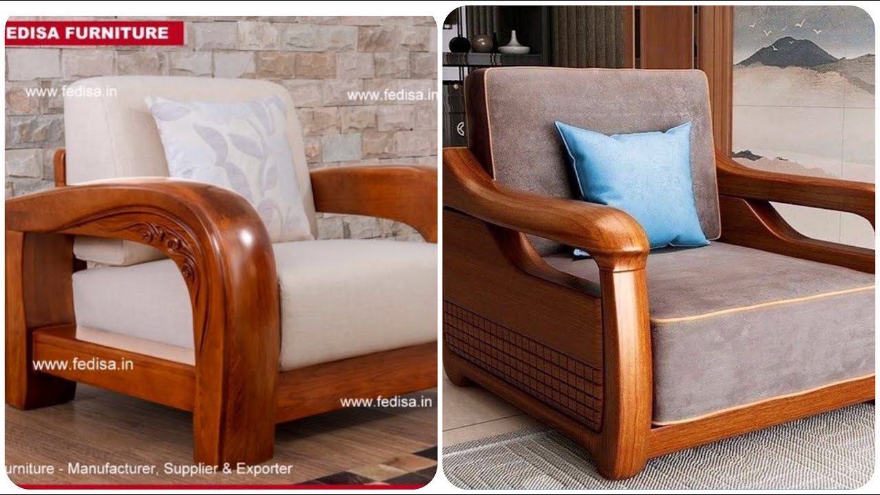 Wooden single sofa design|| Simple single sofa ideas