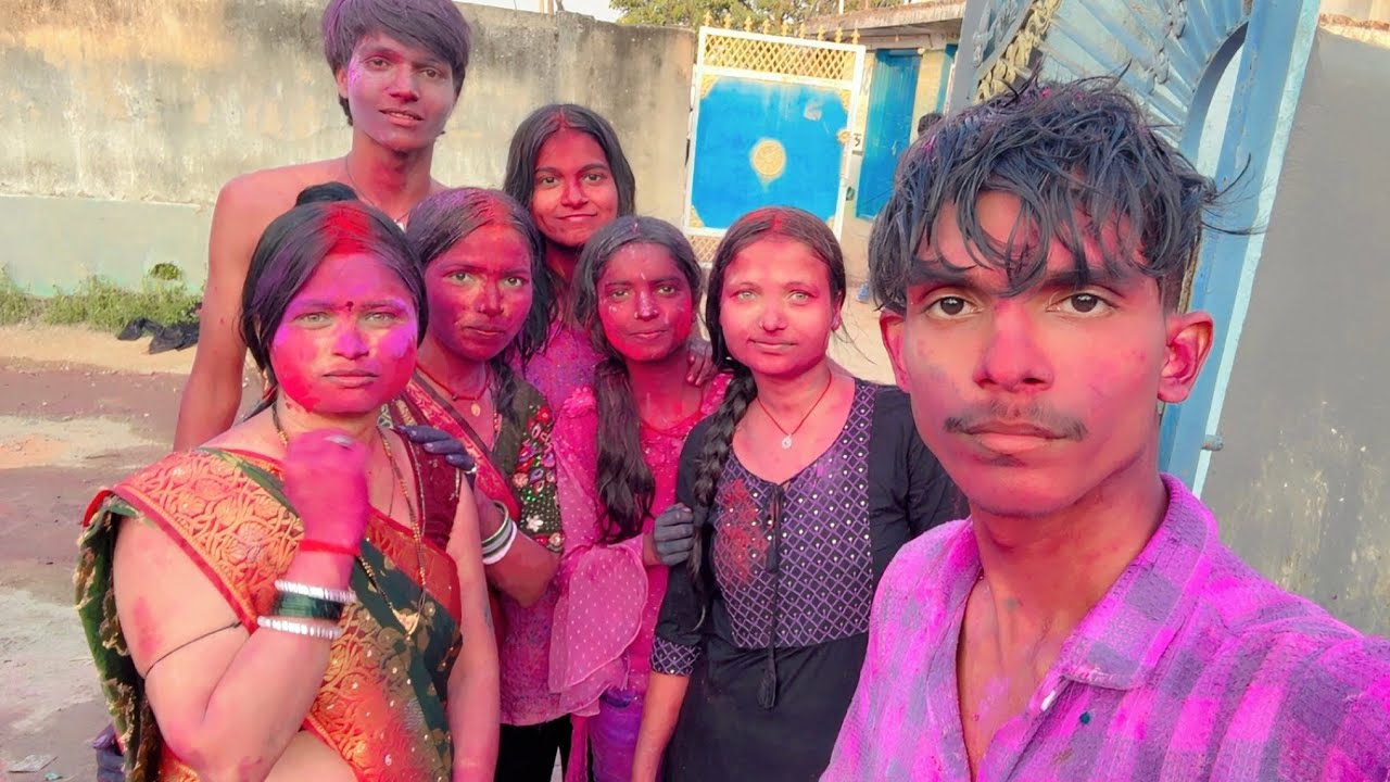 crazy Holi celebration in village 🥰🙃