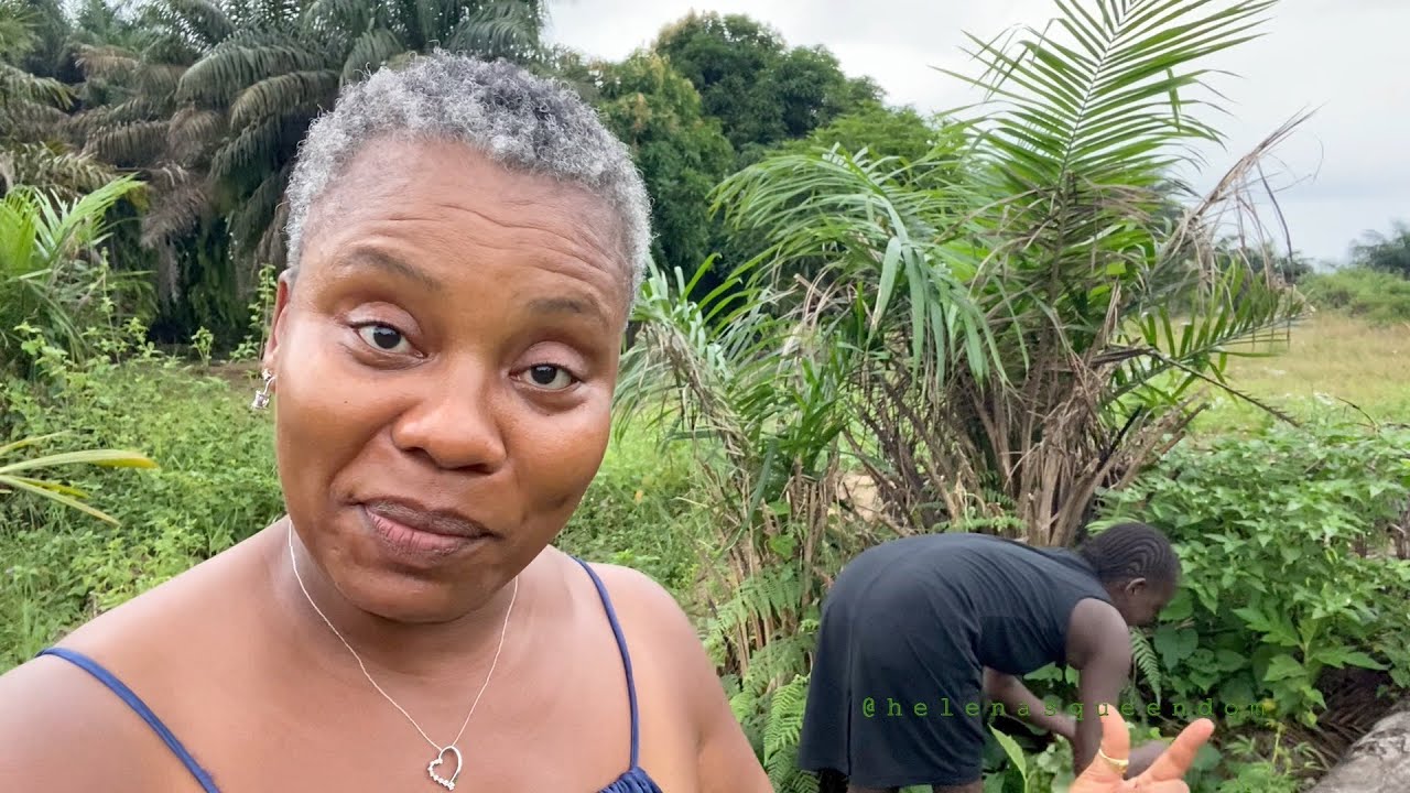 LET'S COOK POTATO GREENS STRAIGHT FROM THE GARDEN | LIBERIA 2021 | HelenasQueendom