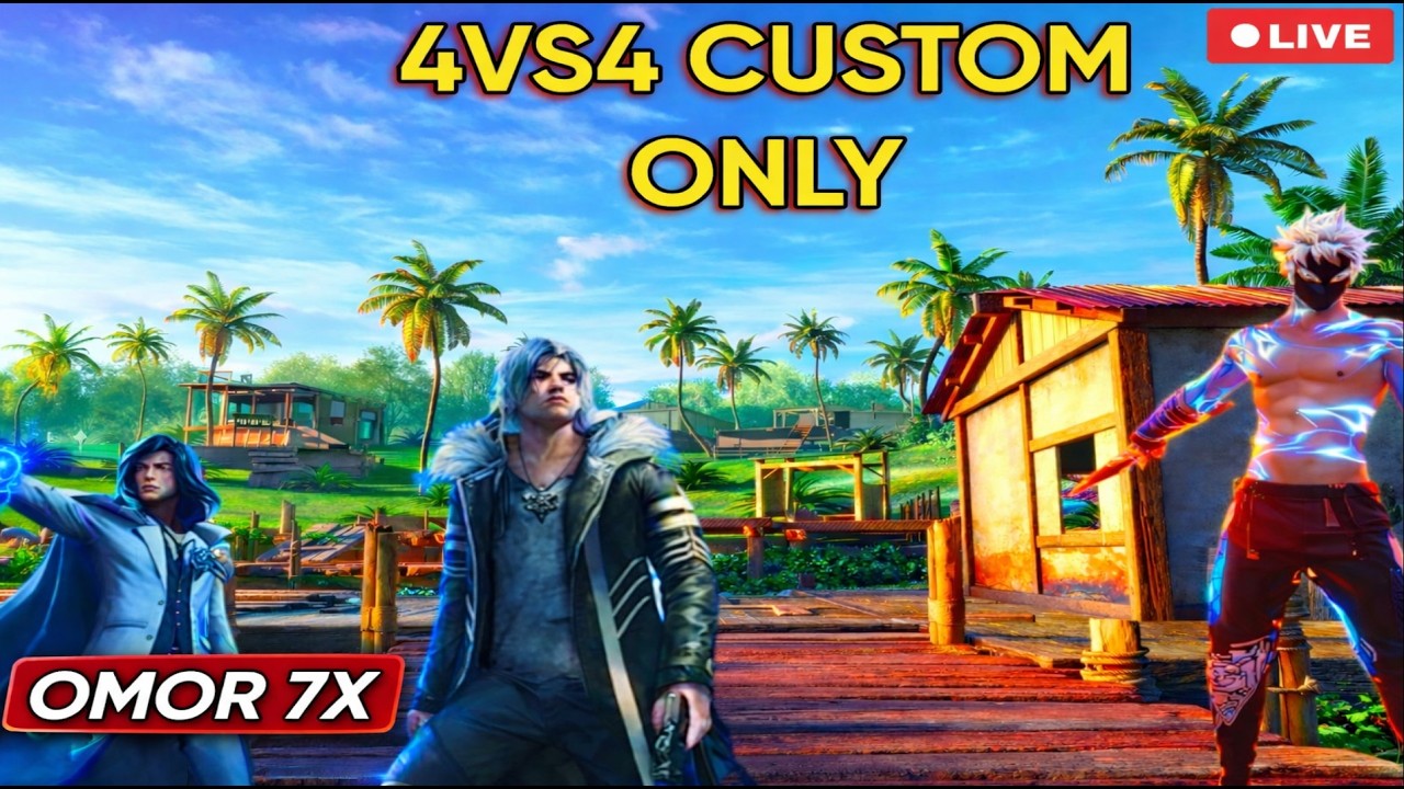 4VS4 ONLY ! স্কোয়াড নিয়ে আসো পারলে হারায় যাও ☠️☠️ | #freefire #4v4 #custom #omor7x #ytshortslive