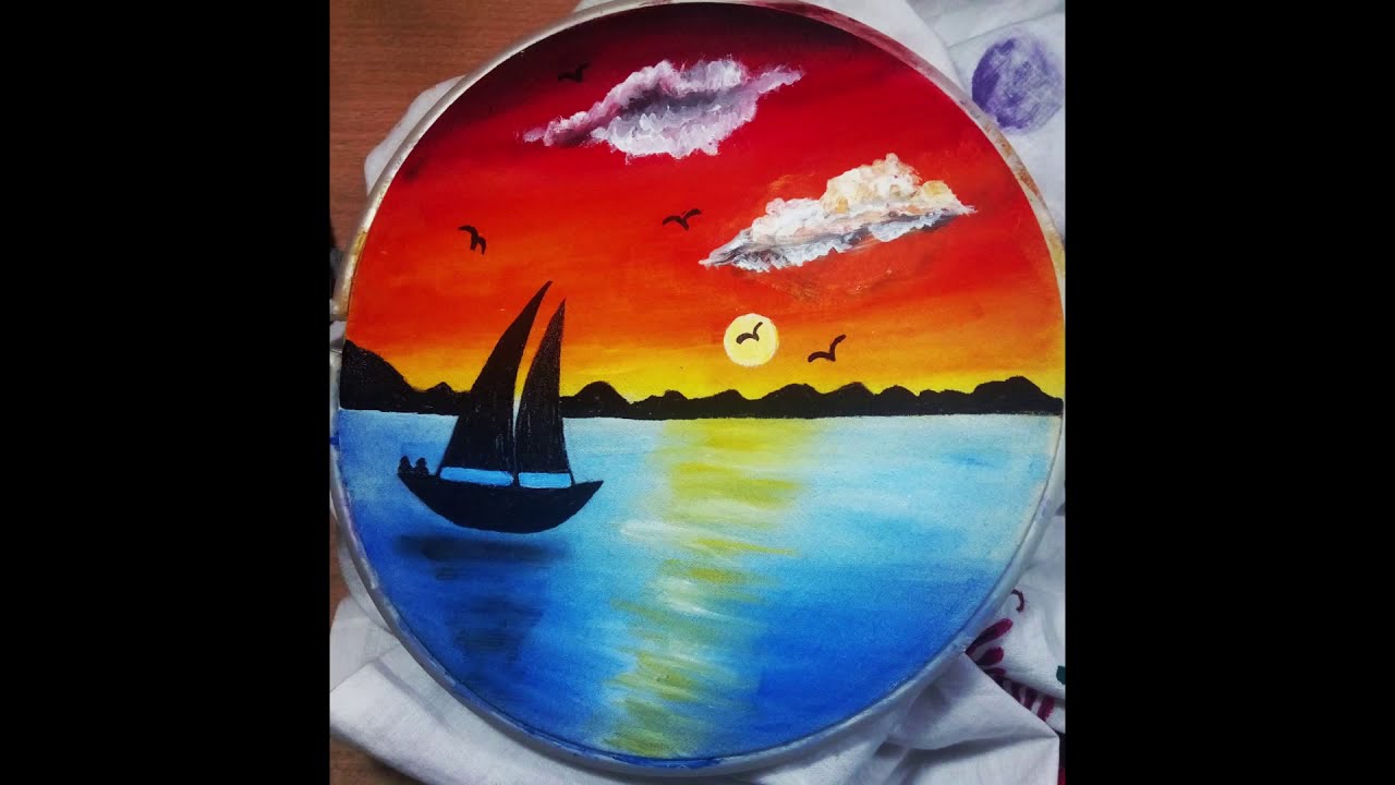 Landscape Painting On Fabric | Fabric Painting | Kamakshi Arts And Crafts