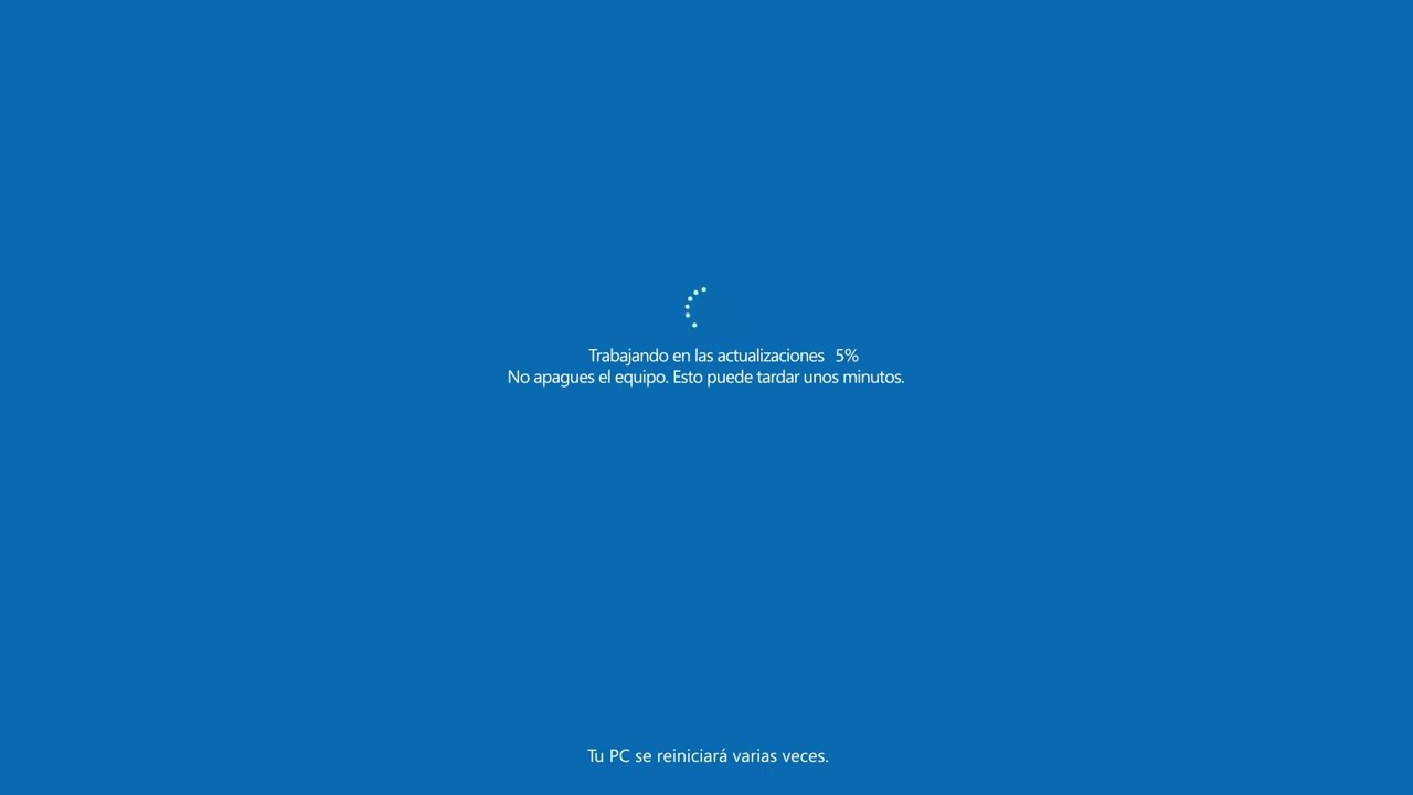 Windows Update 10 Espa&ntilde;ol 1 HORA LOOP HD 4K UHD pantalla actualizaci&oacute;n