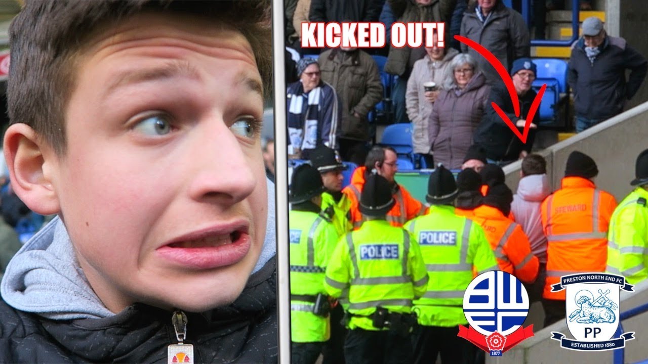 PRESTON FANS IN BOLTON END *KICKED OUT* | Bolton vs Preston Vlog