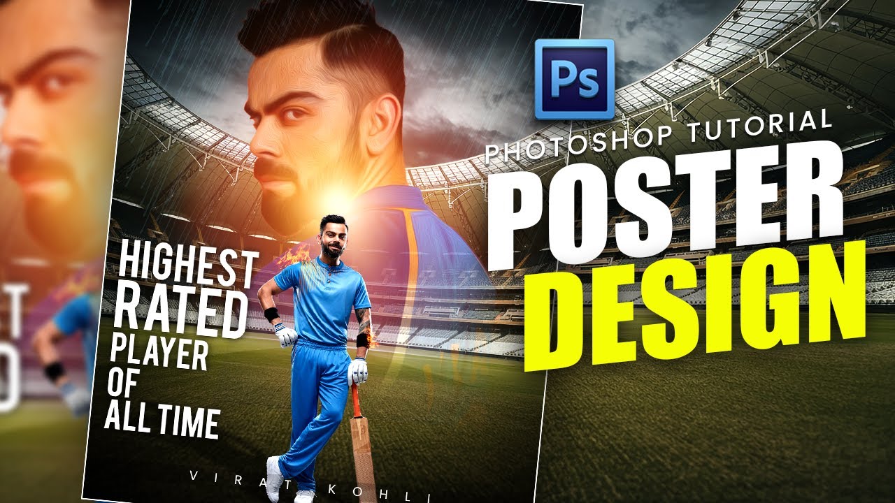 How to Design a Killer Virat Kohli Poster in Photoshop!