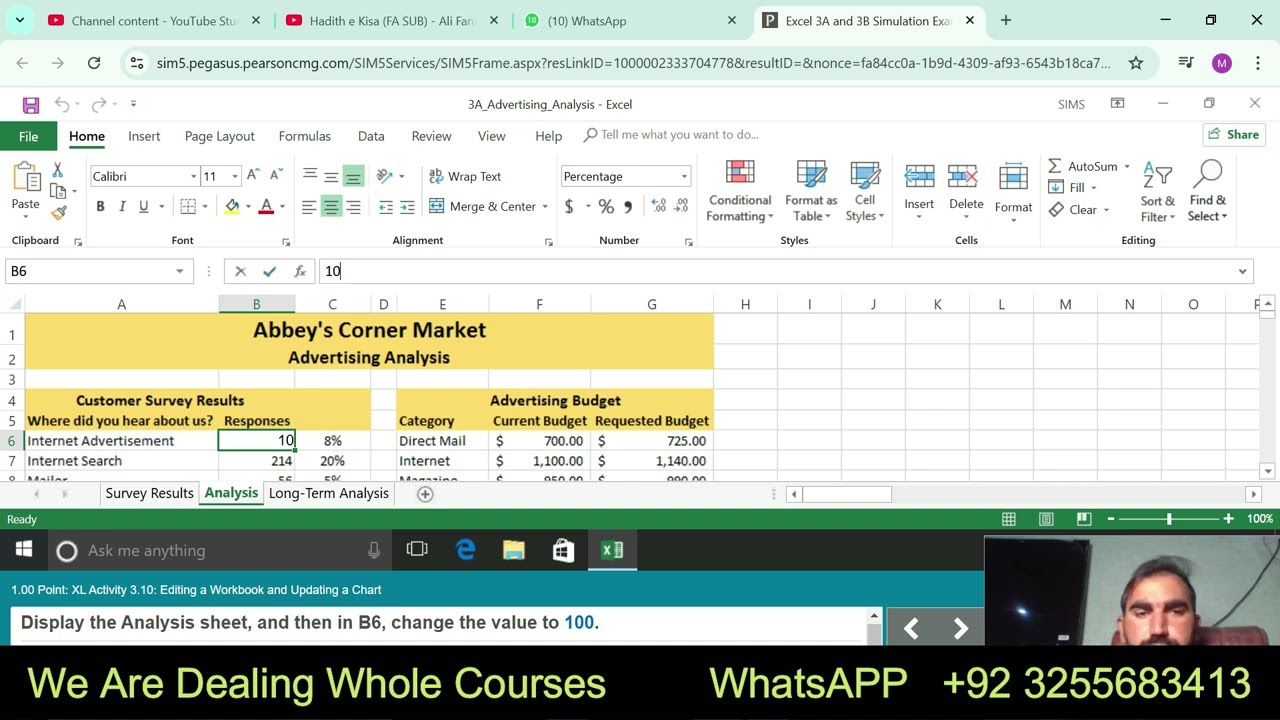 Excel 3A and 3B Simulation Exam | MYITLAB Pearson Excel Final Simulation Exam | Excel Simulations