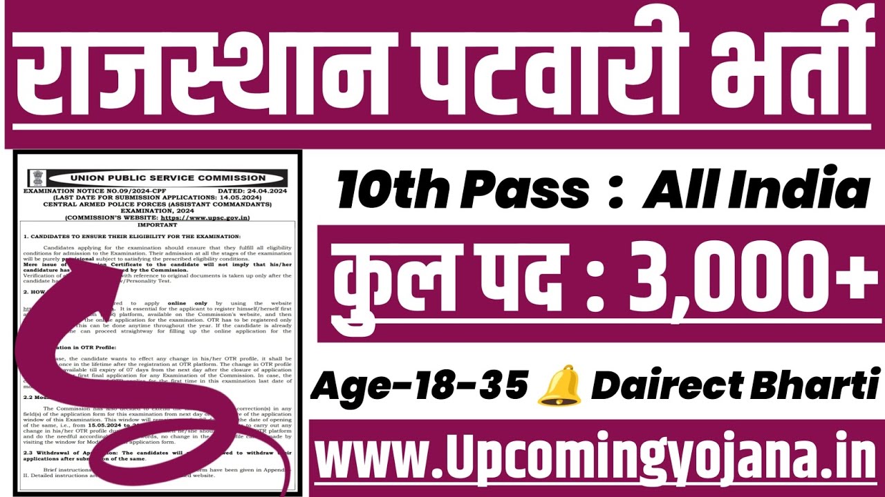 🌀Rajasthan Patwar New Vacancy 2024 | Patwari Vacancy 2024 | RSSB New Vacancy CET 2024