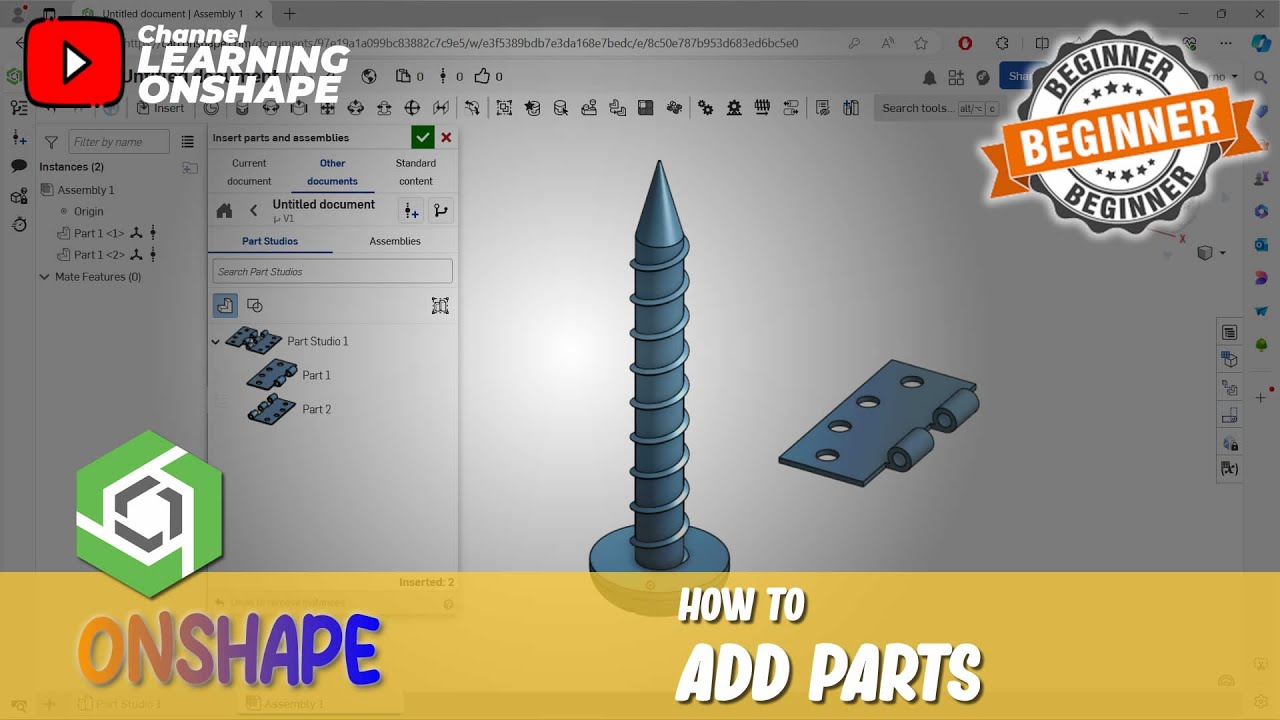 Onshape How To Add Parts