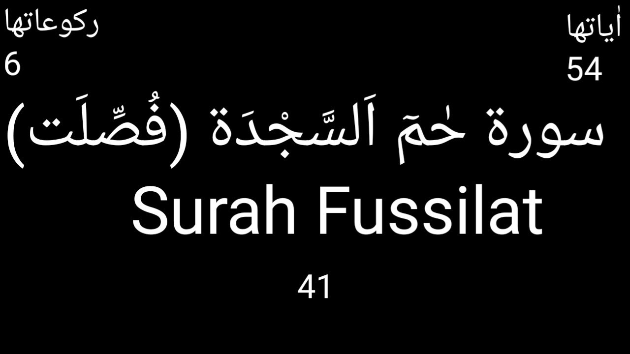 Surat Fussilat | Surah Fussilat with Arabic Text (HD)