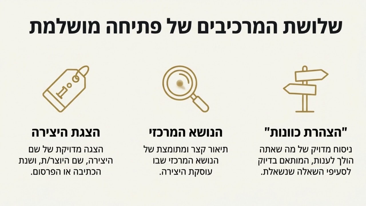 מבנה תשובה ספרותית - פרק ספיישל