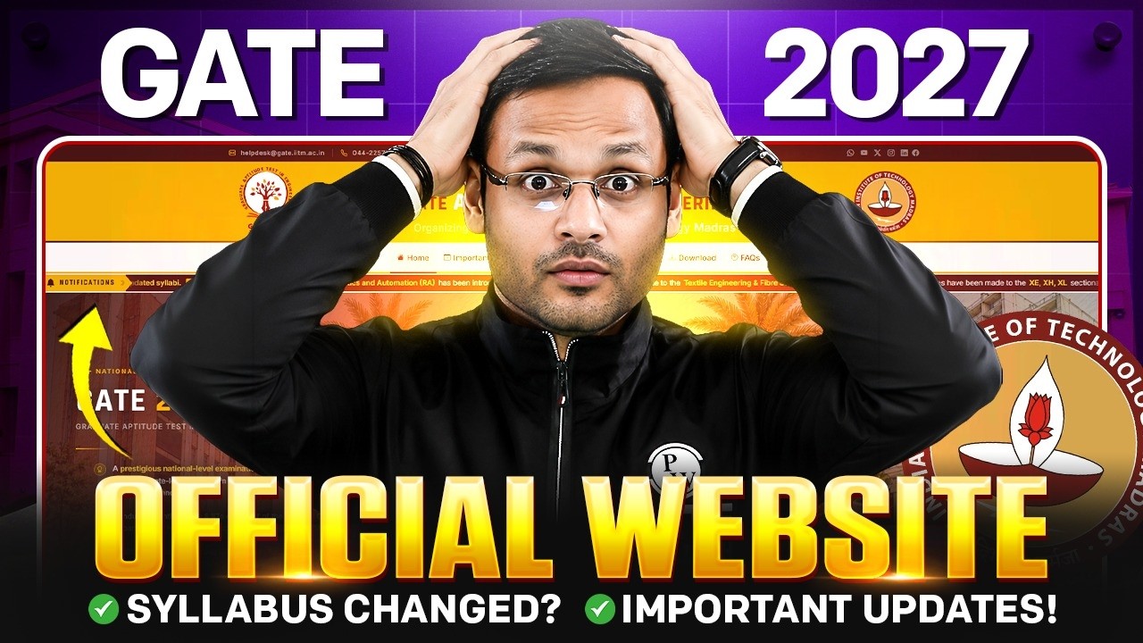 GATE 2027 Official Website Launched!  [COMPLETE INFORMATION] Syllabus Changed?! New Paper?!