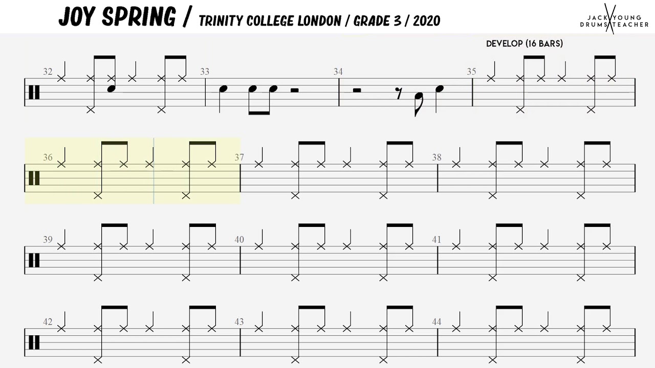 Joy Spring - Trinity Drums 2020 Grade 3
