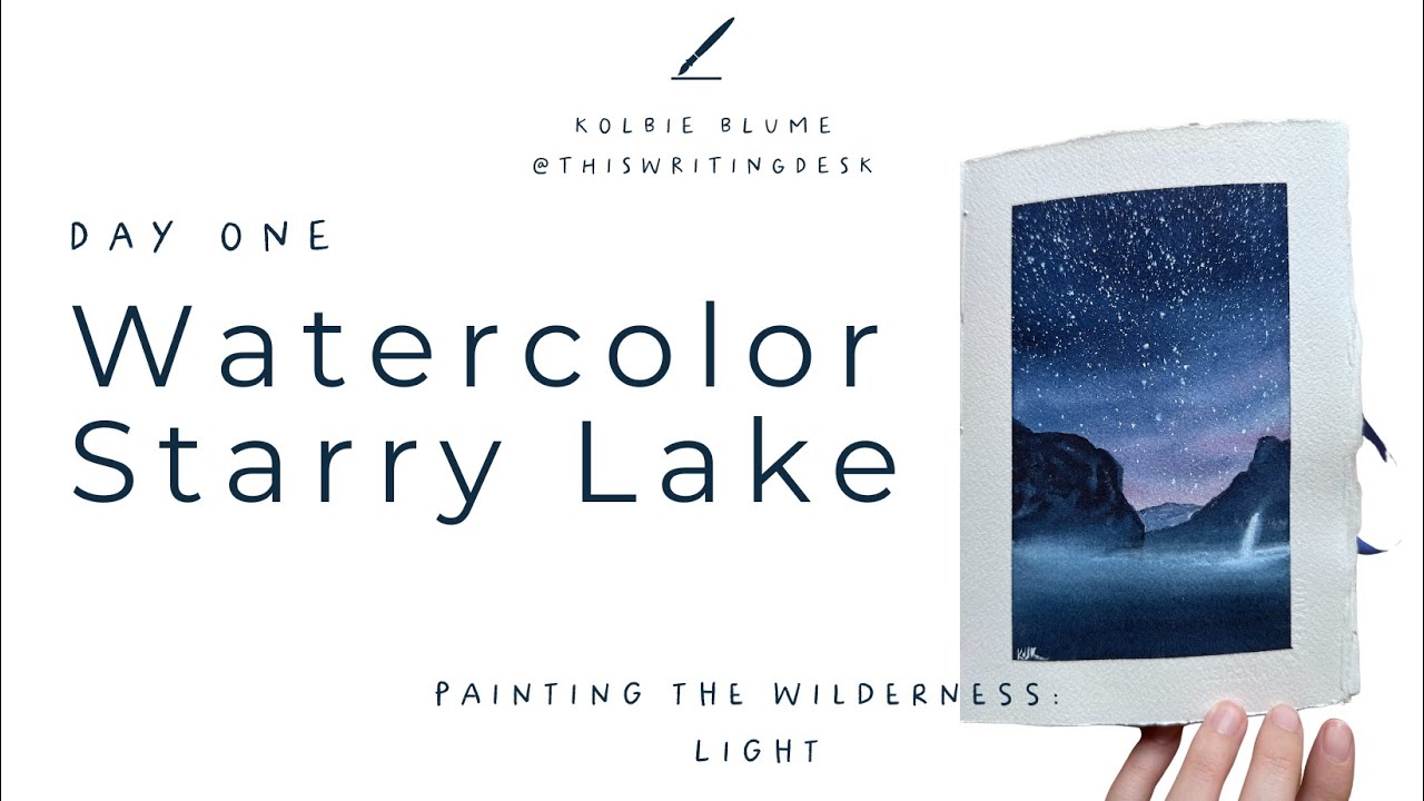 Watercolor Starry Lake at Night | Watercolor Challenge, Day One