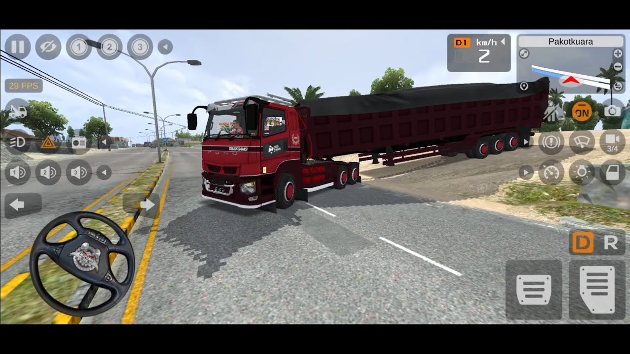 FUSO DUMP PERMAINAN DUMP TRUCK TRAILER PANJANG PENGANGKUT BATU BARA - GAME BUS SIMULATOR INDONESIA