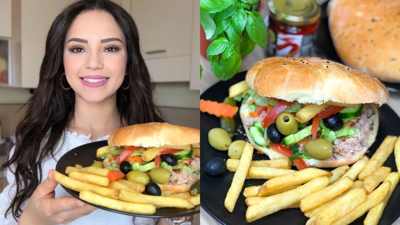 Tunisian sandwich❤️كسكروت تونسي مشخشخ بنة لاتقاوم دبارة صيفية وسرخبزالمحلات الطري❤️