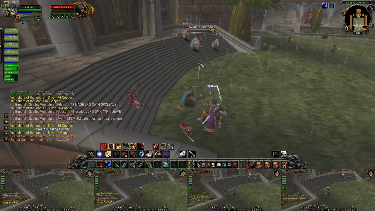 The Scarlet Monastery: Cathedral - Multibox 5 hunters wow classic