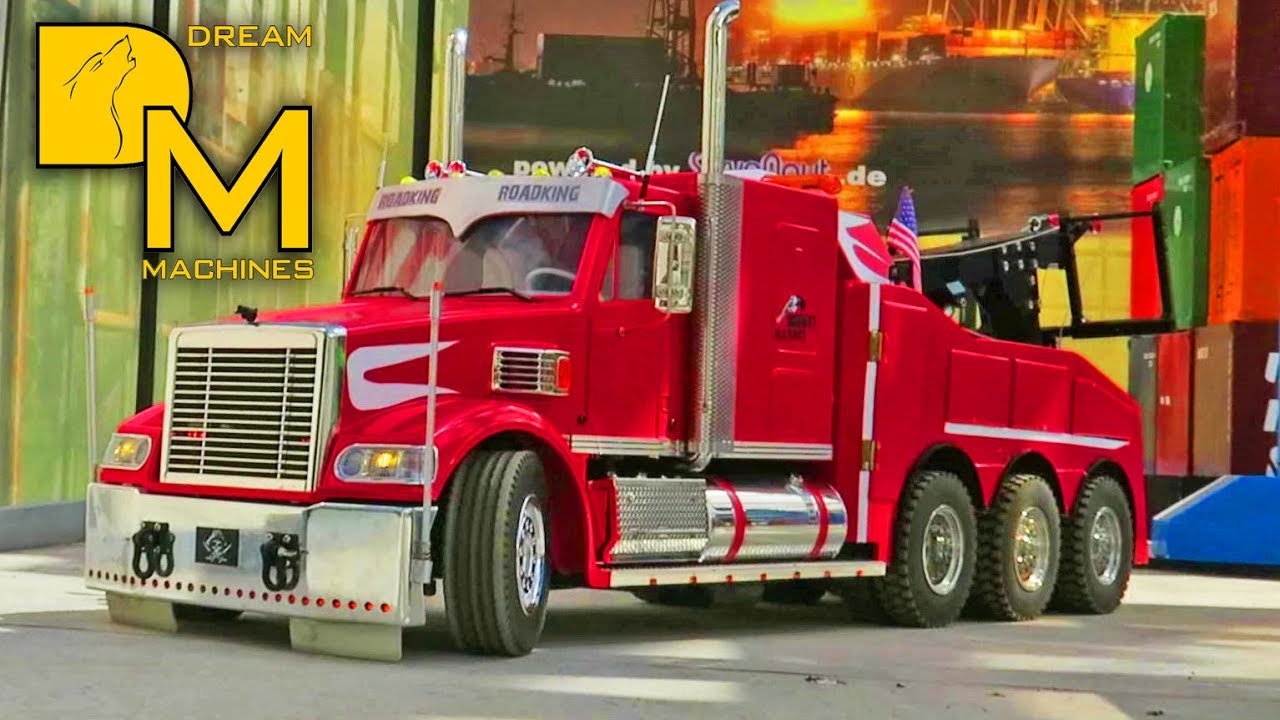 AWESOME RC TOW TRUCK ACTION SUPER WRECKER FREIGHTLINER HEAVY RECOVERY BIG RESCUE