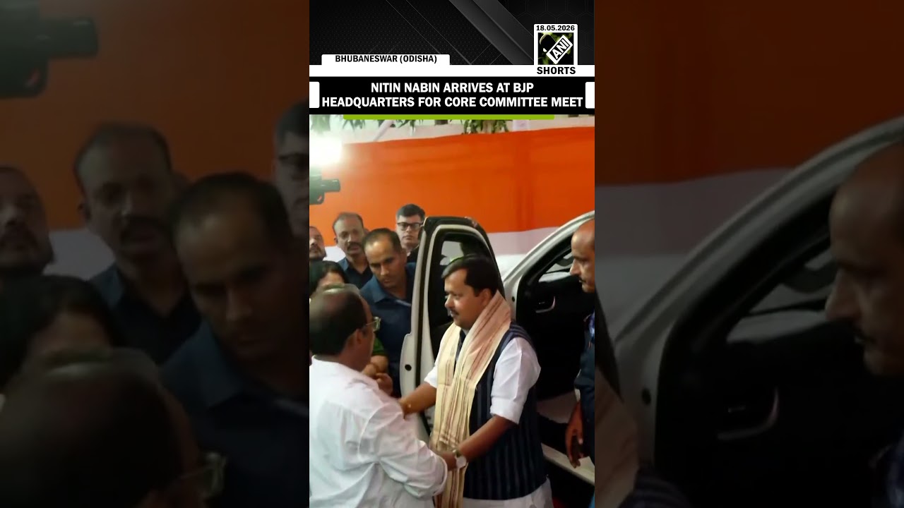 BJP Prez Nitin Nabin arrives at BJP Headquarters for core committee meeting in Bhubaneswar