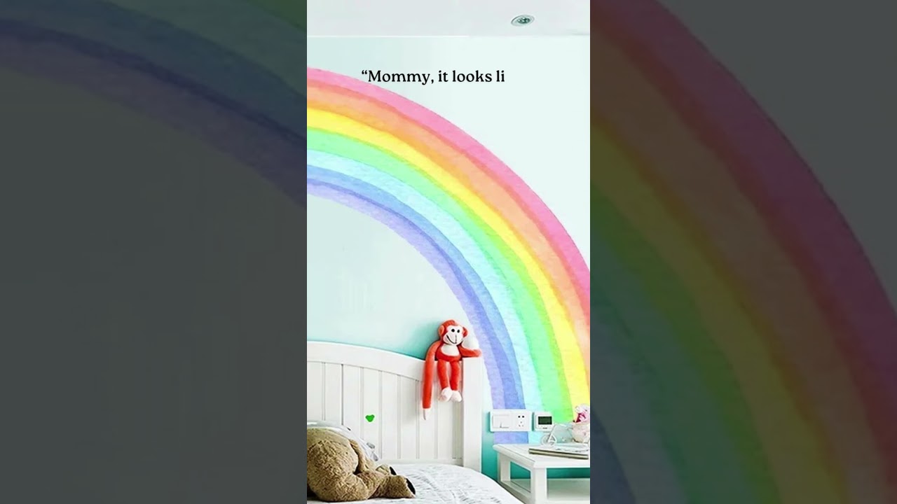 Large Half Rainbow Wall Decals &ndash; Modern Colorful Kids Room Decor, Waterproof PVC Stickers for Bedroo