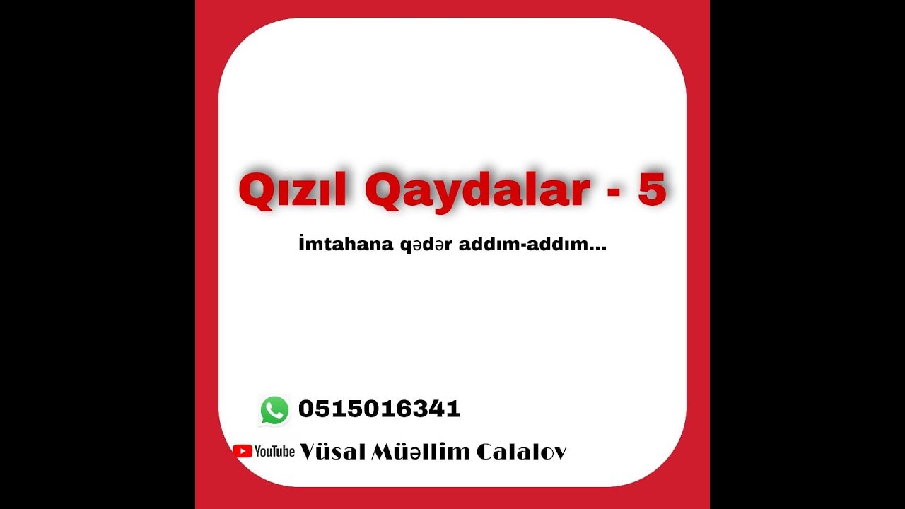 Qızıl qaydalar-5.İmtahana qədər addım-addım.
